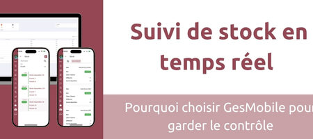 Tableau de bord GesMobile affichant le suivi de stock en temps réel avec indicateurs de niveau.
